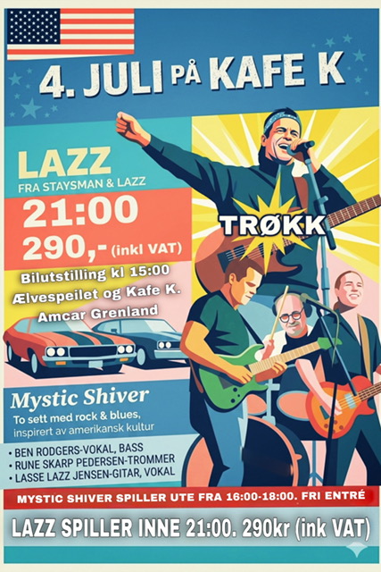 KAFE K | 4.juli på Kafé K – LAZZ & Mystic Shiver